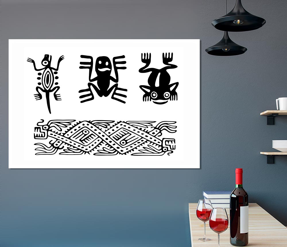 Tribal Animal Art Print Poster Wall Art