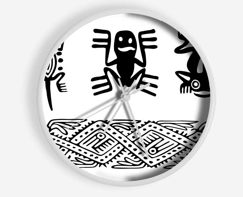 Tribal Animal Art Clock - Wallart-Direct UK