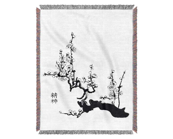 Japanese Tree Of Life Woven Blanket