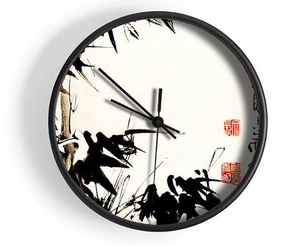 Bamboo Chinese Scripture Clock - Wallart-Direct UK