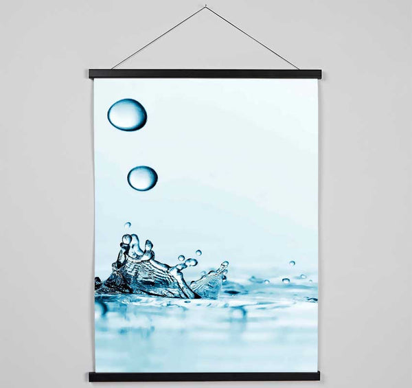 Blue Water Droplet Splash Hanging Poster - Wallart-Direct UK