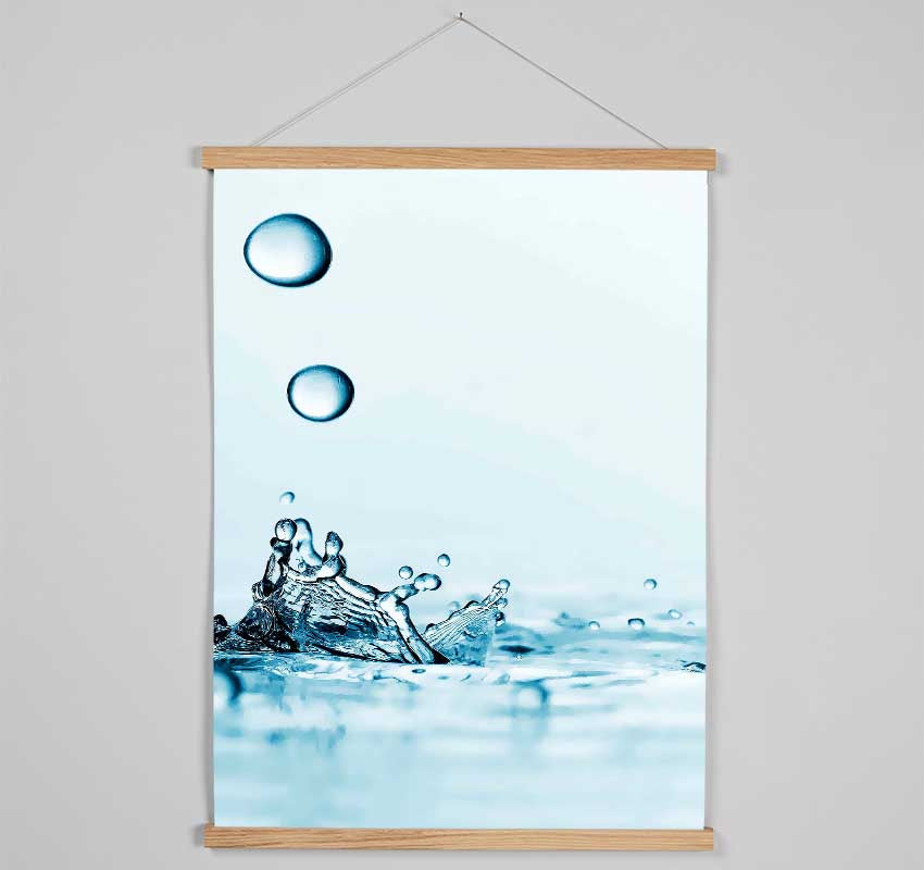 Blue Water Droplet Splash Hanging Poster - Wallart-Direct UK