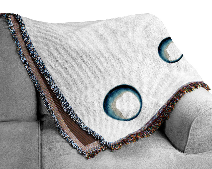 Blue Water Droplet Splash Woven Blanket