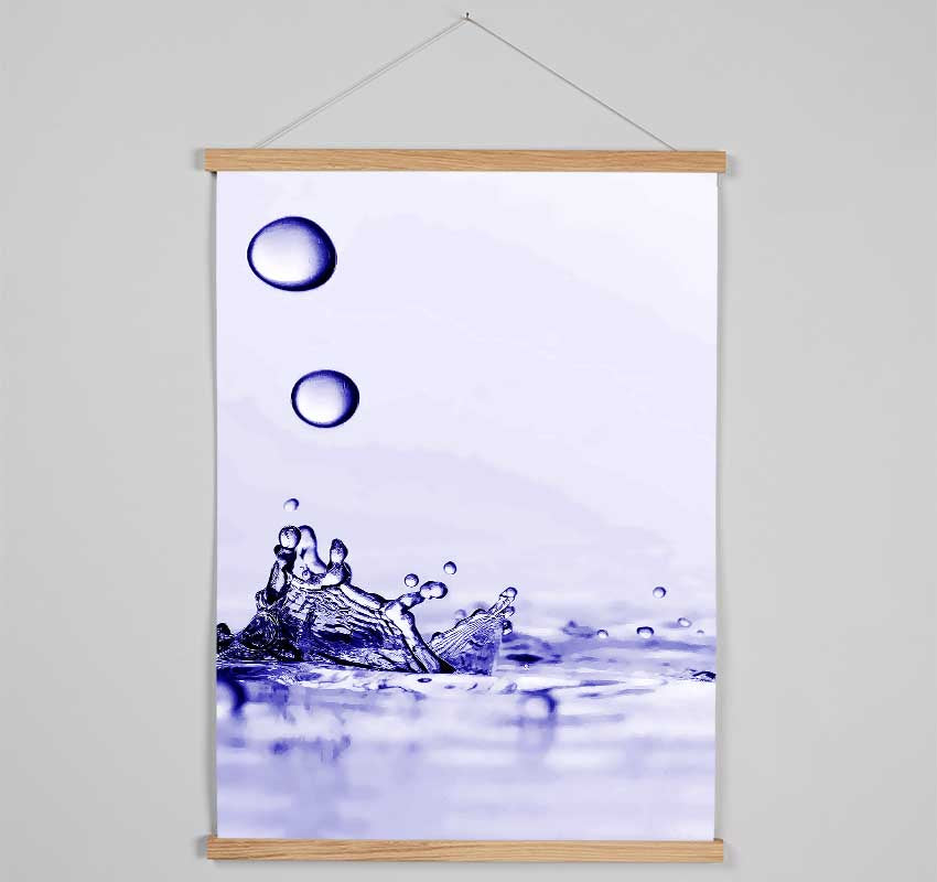 Purple Water Droplet Splash Hanging Poster - Wallart-Direct UK