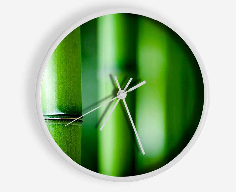 Green Bamboo Close-Up Clock - Wallart-Direct UK