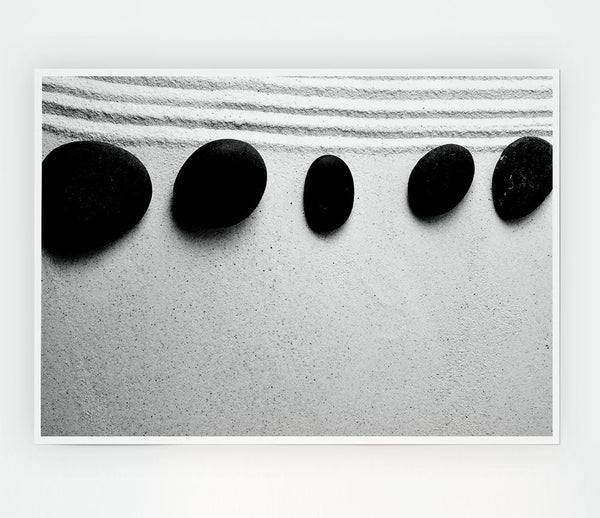 Zen Pebble Line Up Print Poster Wall Art