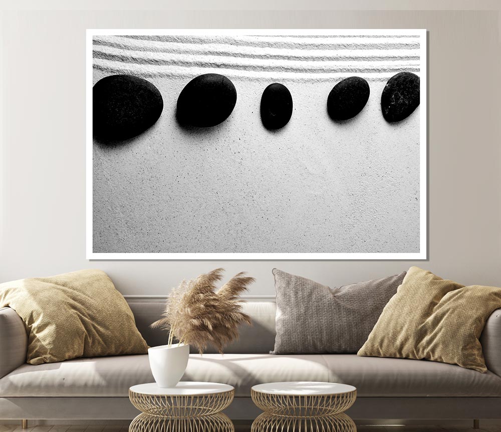 Zen Pebble Line Up Print Poster Wall Art