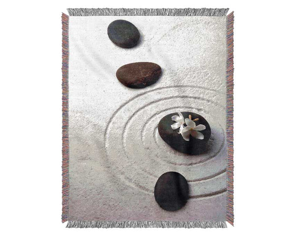 Peace Lily Zen Stones Woven Blanket