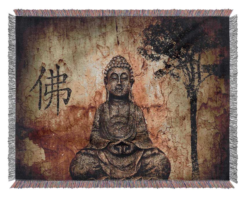 Buddha Retro Tree Woven Blanket