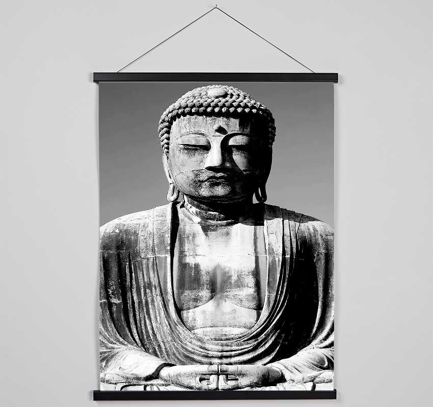 Peaceful Buddha Black n White Hanging Poster - Wallart-Direct UK