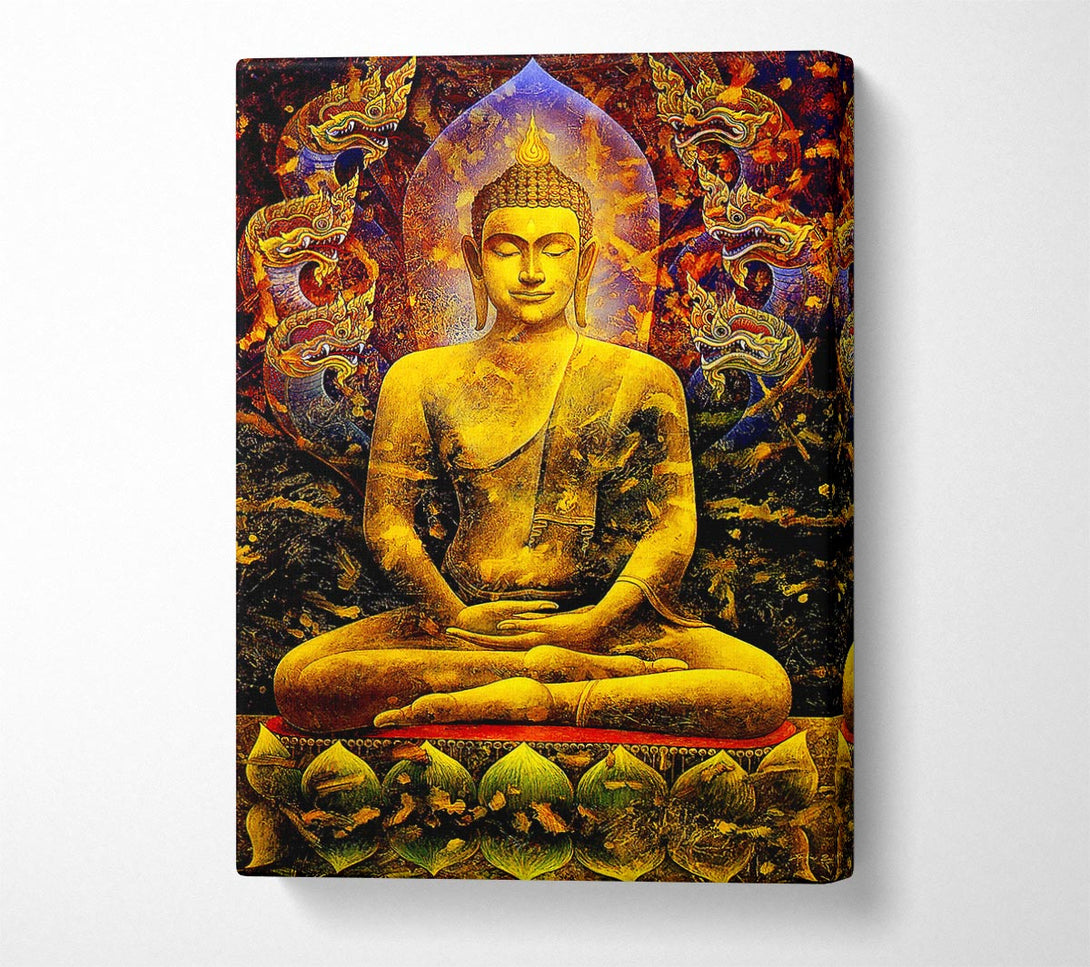 Picture of Meditating Buddha Dragons Canvas Print Wall Art