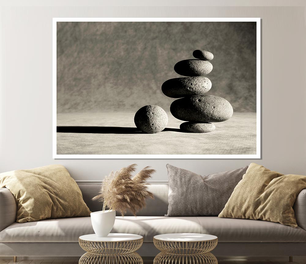 Black N White Stone Age Print Poster Wall Art