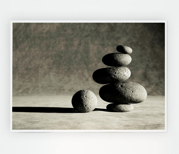 Black N White Stone Age Print Poster Wall Art