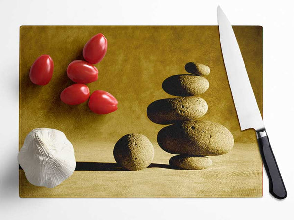 Golden Stone Age Glass Chopping Board