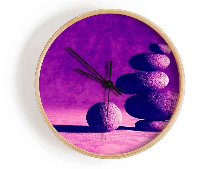 Pink Stone Age Clock - Wallart-Direct UK