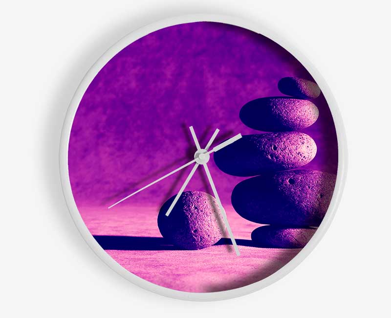 Pink Stone Age Clock - Wallart-Direct UK