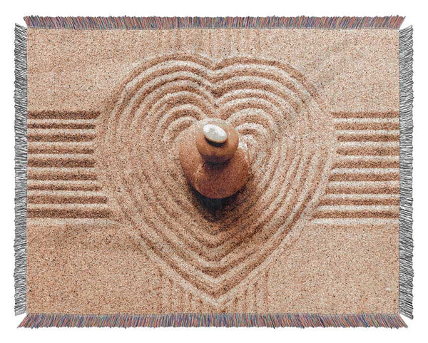 Love Heart Sand Stone Woven Blanket