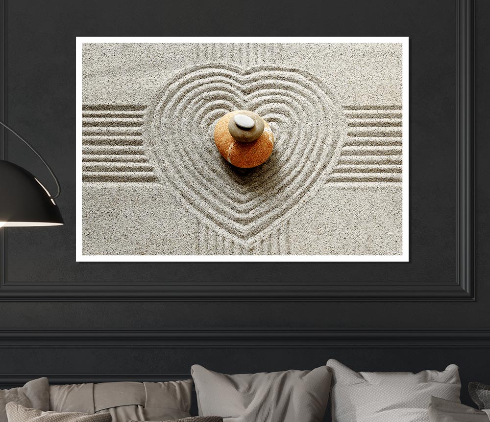 Love Heart Stones Print Poster Wall Art