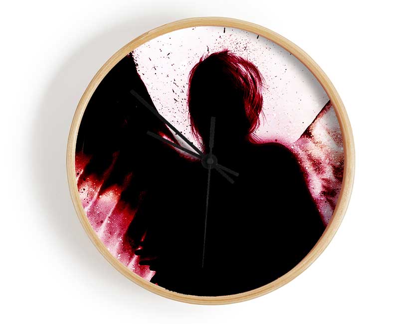 Angels In The Night Red Clock - Wallart-Direct UK