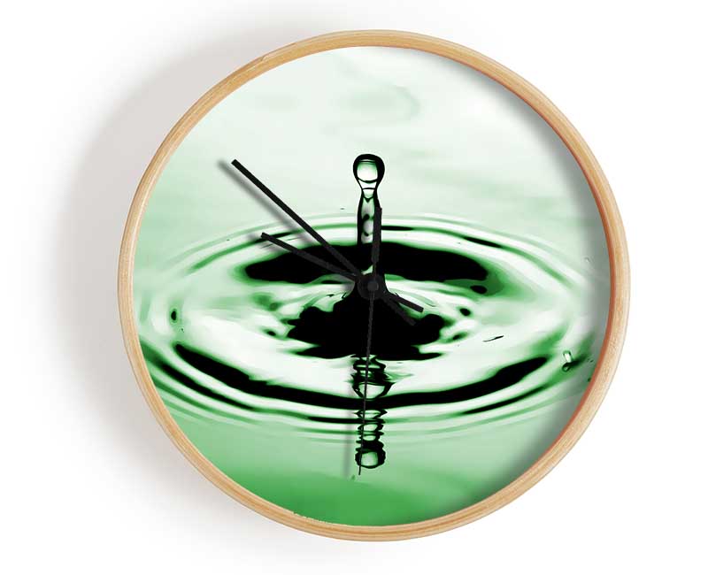 Green Water Ripples Clock - Wallart-Direct UK