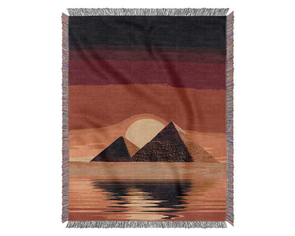 Egyptian Pyramid Reflections Woven Blanket