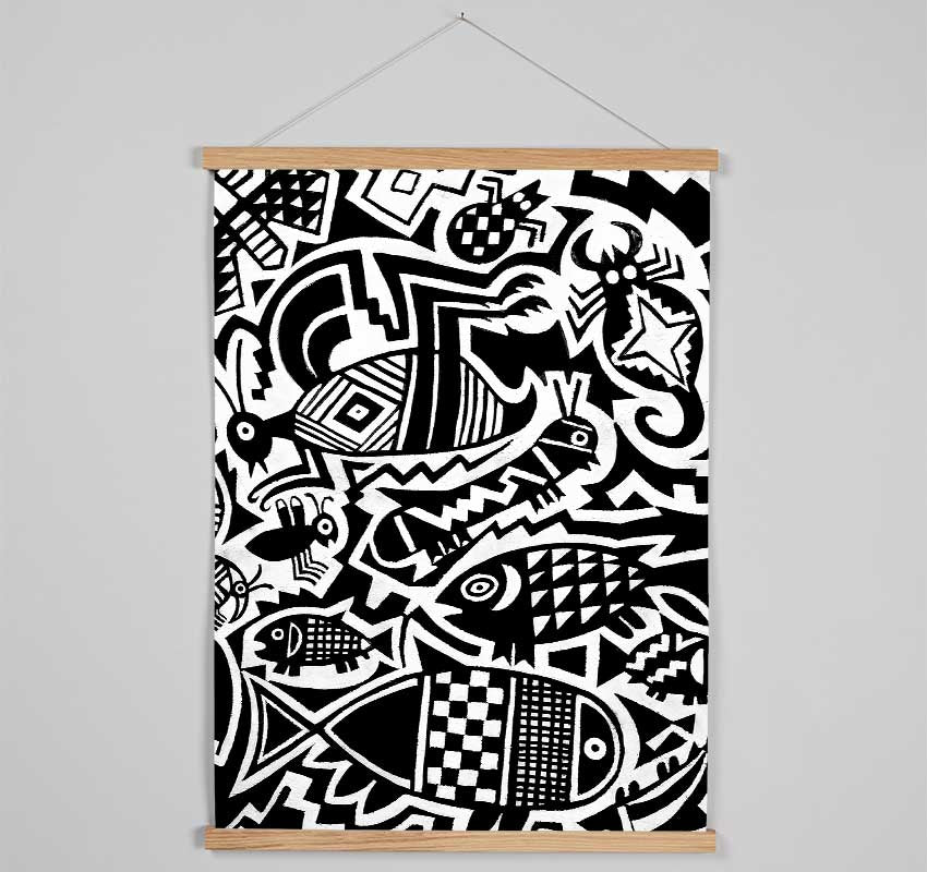 Tribal Hunter Gatherer Hanging Poster - Wallart-Direct UK