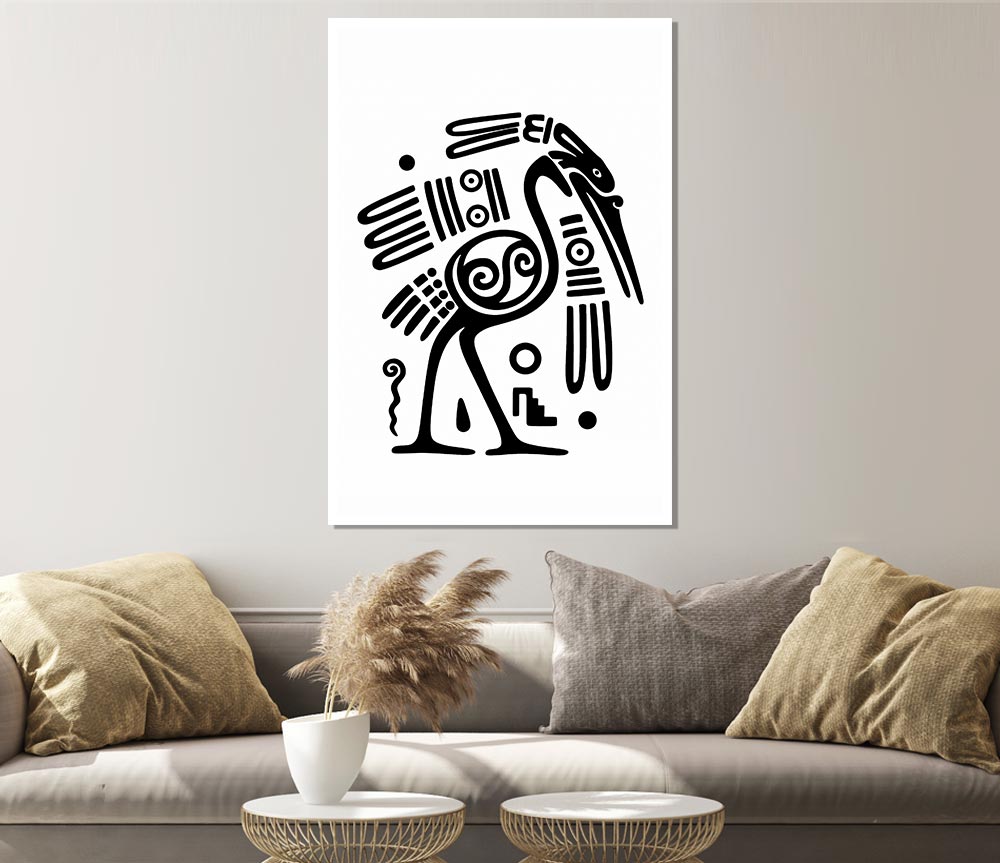 Tribal Bird Print Poster Wall Art