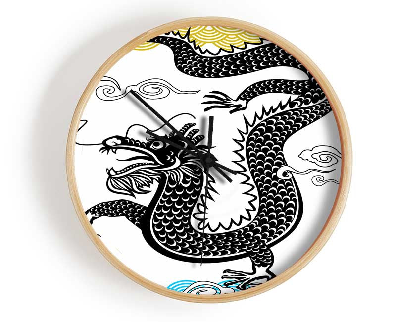 Japanese Dragon Of The Seas Clock - Wallart-Direct UK