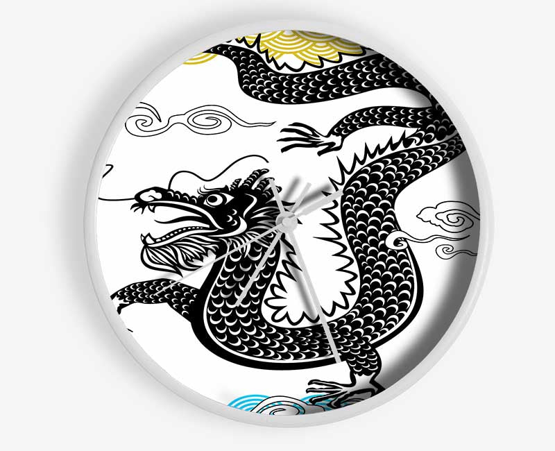 Japanese Dragon Of The Seas Clock - Wallart-Direct UK