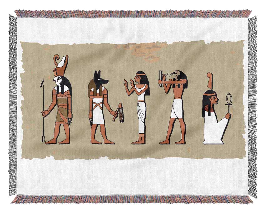 Egyptian Gods Woven Blanket