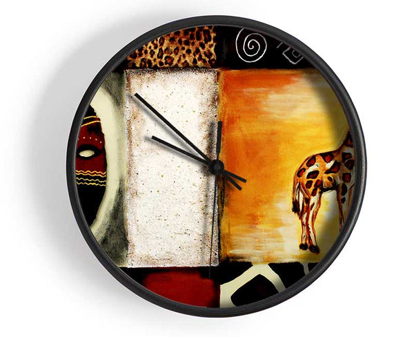 African Tribal Art Clock - Wallart-Direct UK