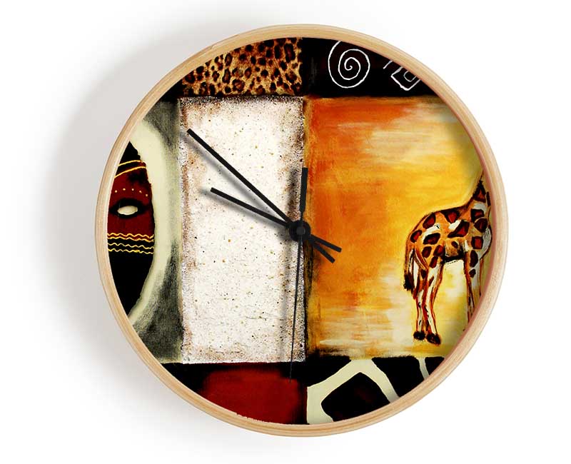 African Tribal Art Clock - Wallart-Direct UK