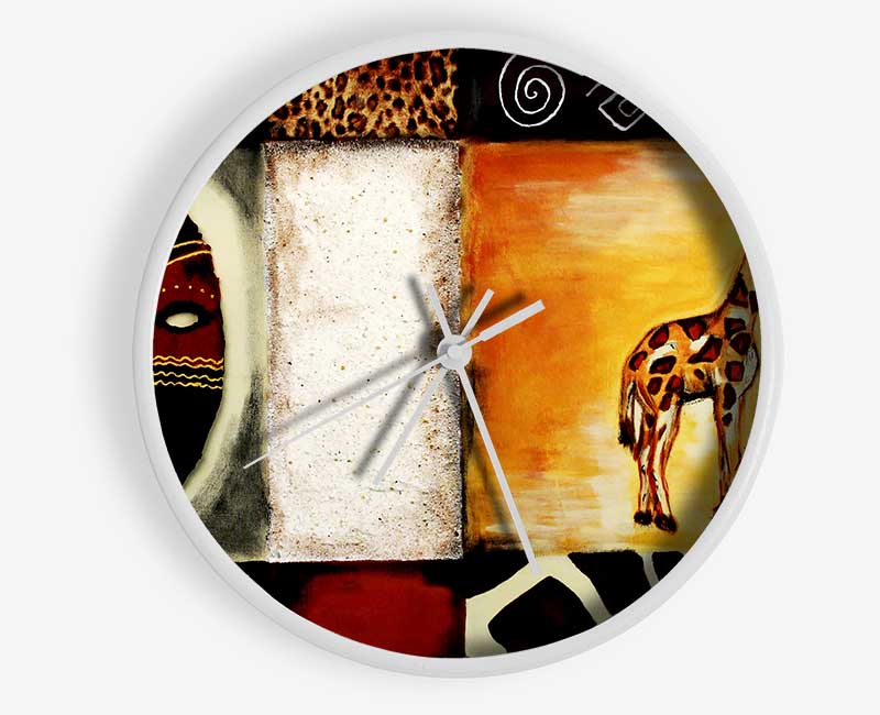 African Tribal Art Clock - Wallart-Direct UK