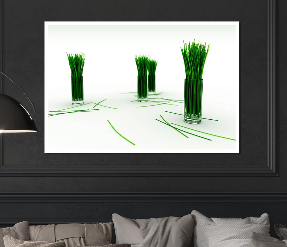 Wheat Glass Grass Print Poster Wall Art