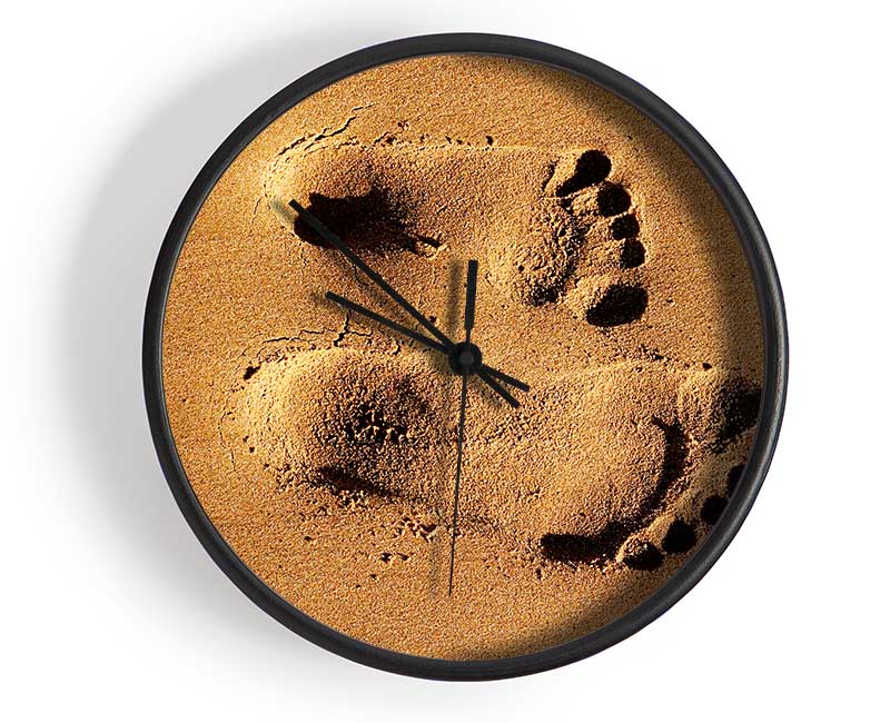 Footprints In The Sands Of Time Clock - Wallart-Direct UK