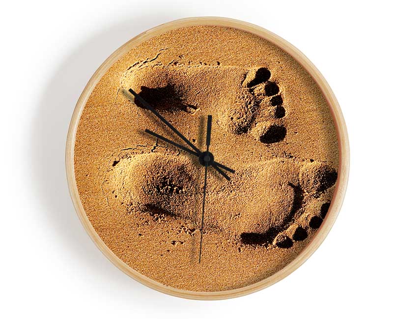 Footprints In The Sands Of Time Clock - Wallart-Direct UK