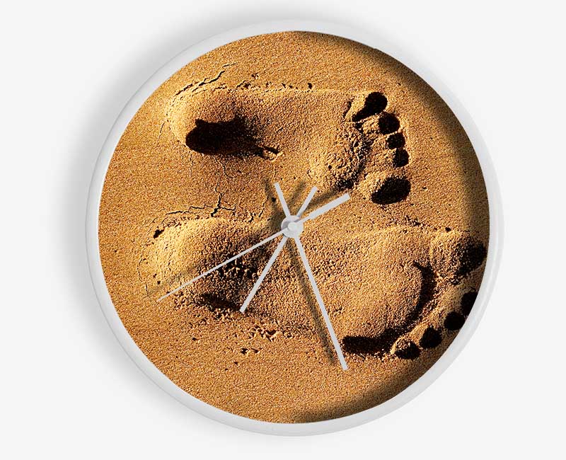 Footprints In The Sands Of Time Clock - Wallart-Direct UK