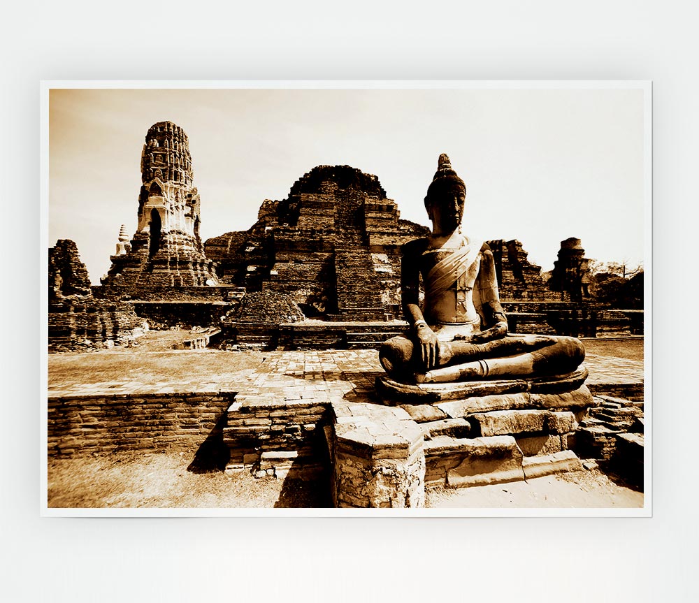 Buddha Ancient Temple Print Poster Wall Art