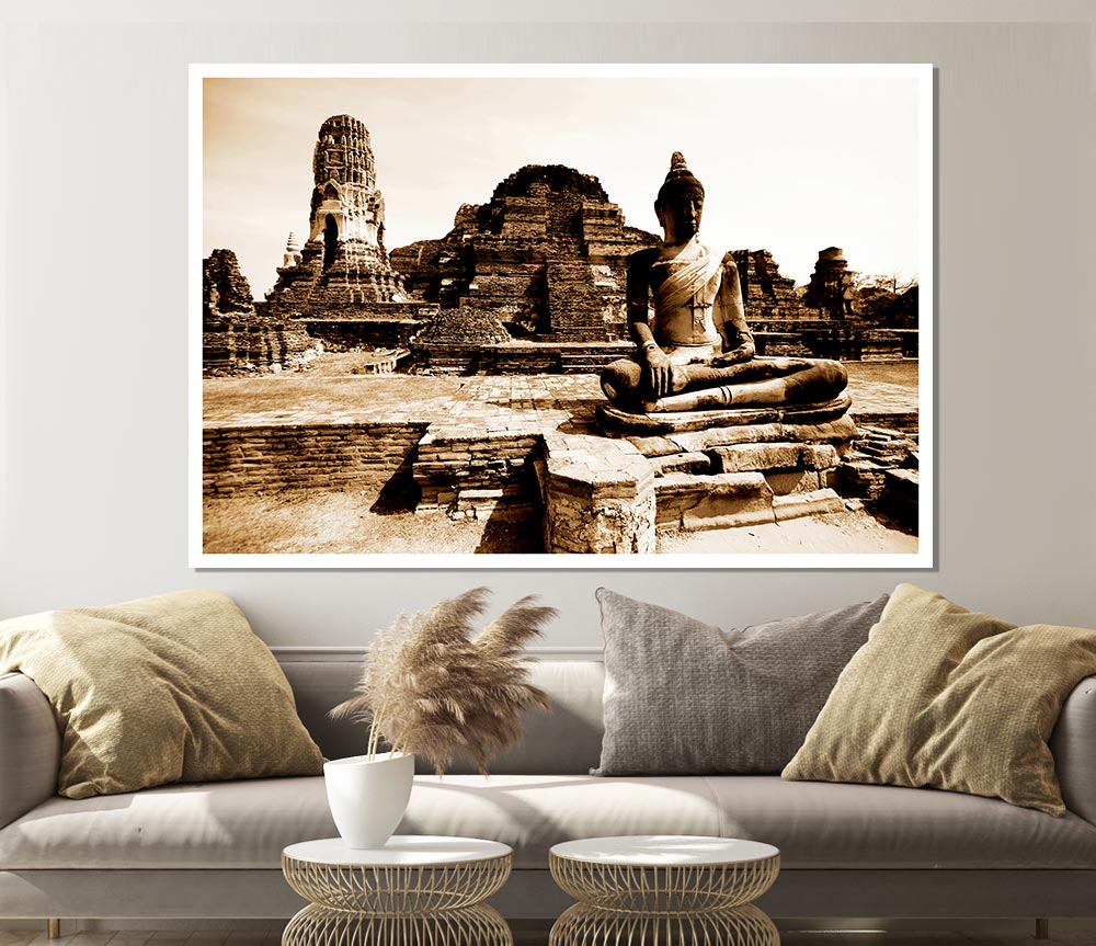 Buddha Ancient Temple Print Poster Wall Art