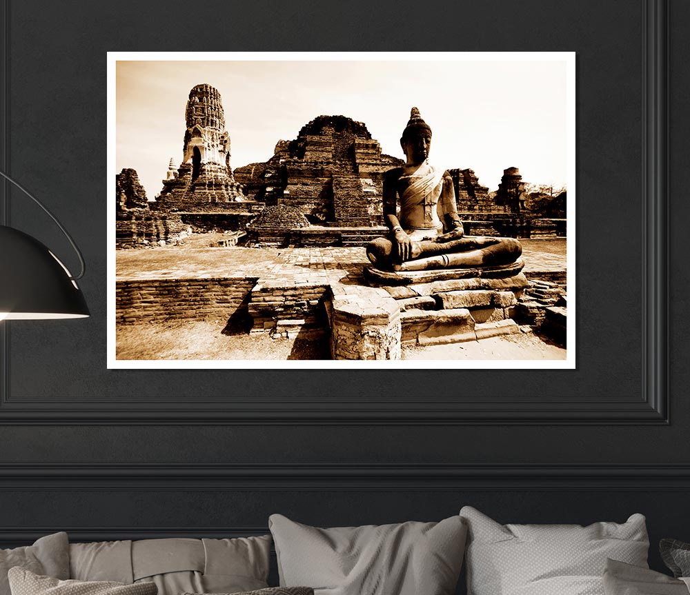 Buddha Ancient Temple Print Poster Wall Art