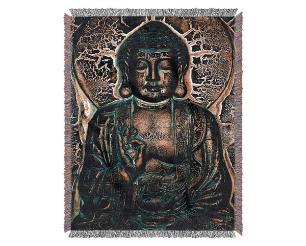 Hindu God Blue Gold Woven Blanket