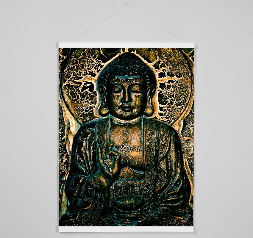 Hindu God Blue Gold Hanging Poster - Wallart-Direct UK