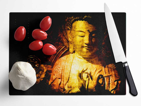 Buddha Meditating Glass Chopping Board