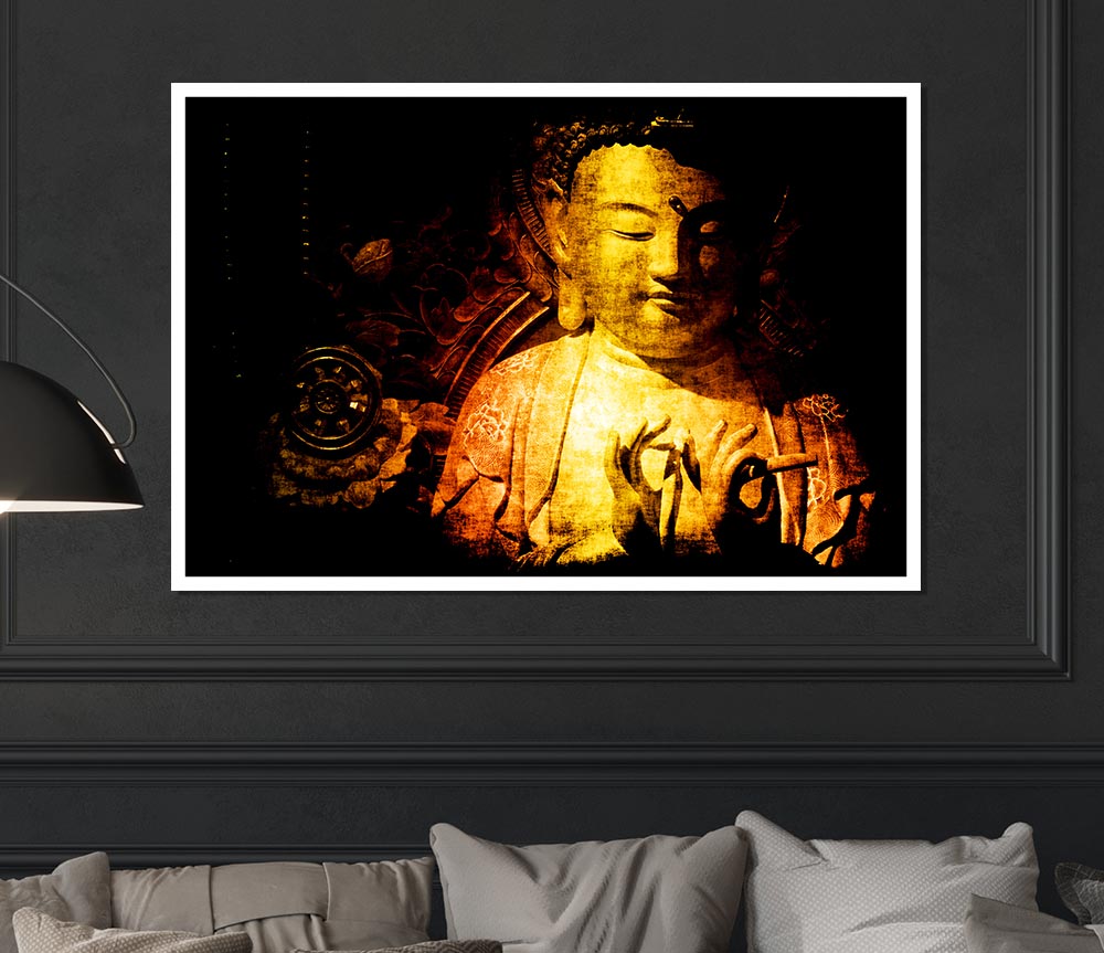 Buddha Meditating Print Poster Wall Art