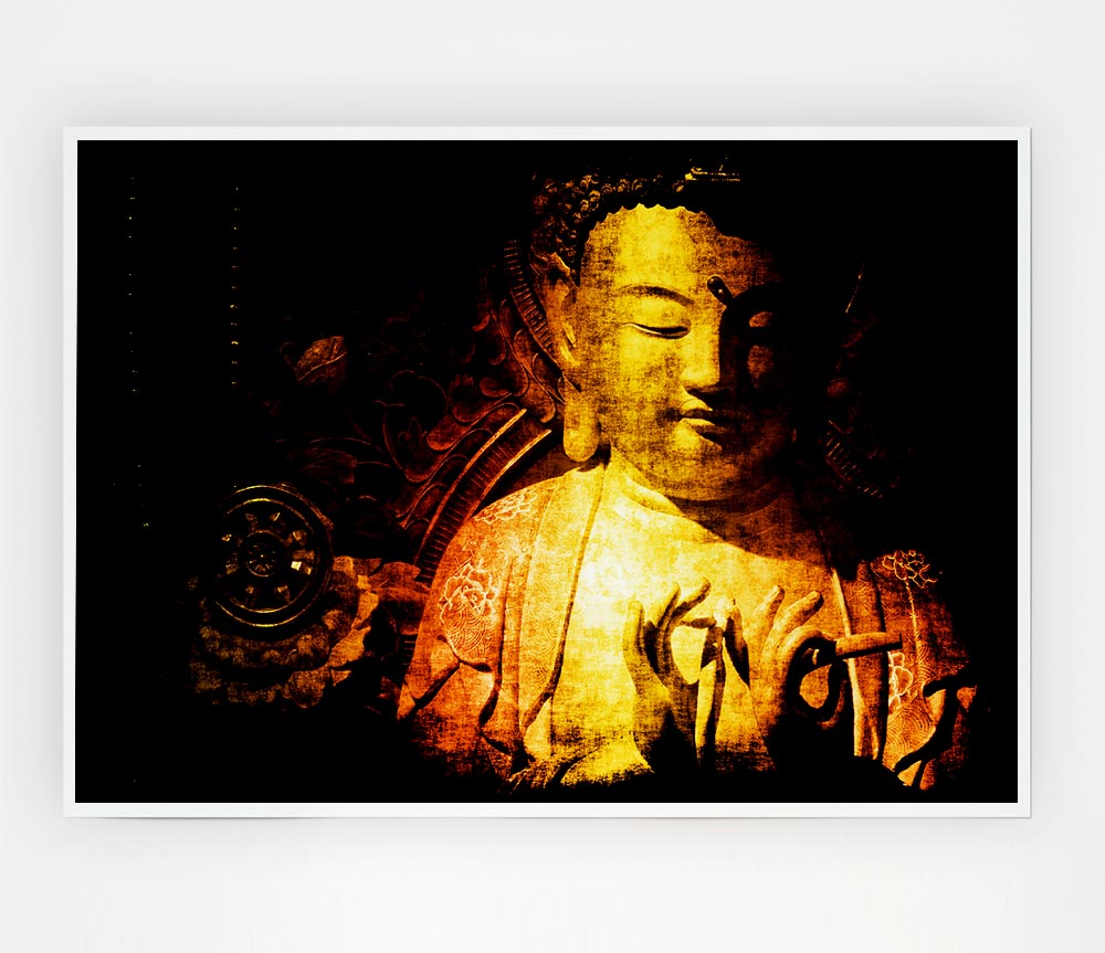 Buddha Meditating Print Poster Wall Art