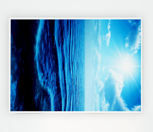 The Blue Star Sun Print Poster Wall Art