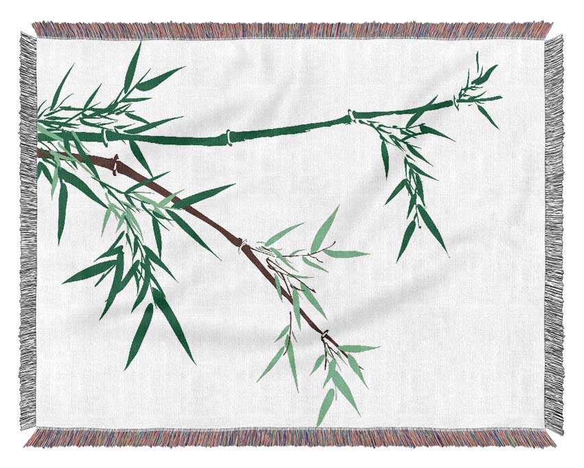 Bamboo Branches Woven Blanket