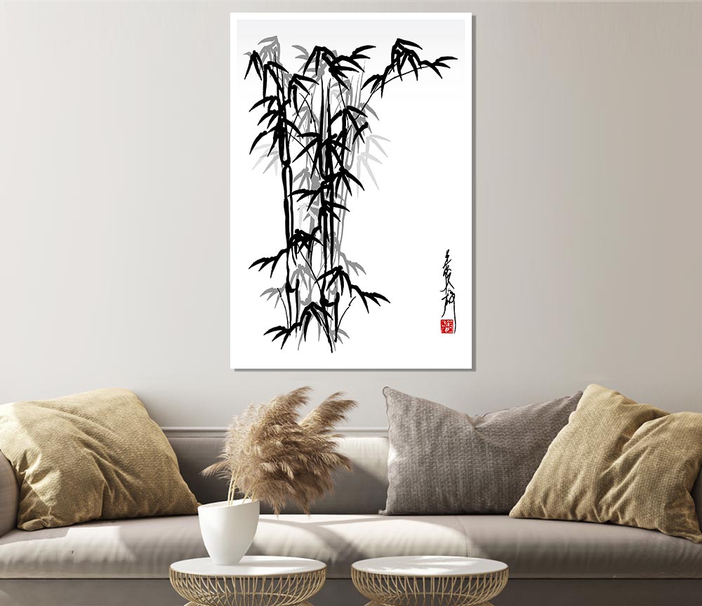 Bamboo Scripture Print Poster Wall Art