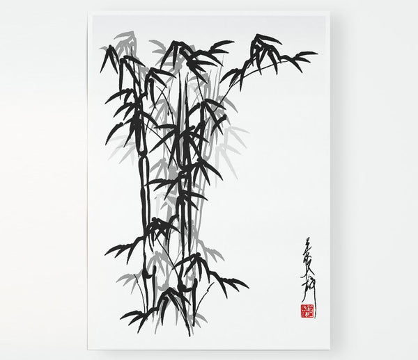 Bamboo Scripture Print Poster Wall Art