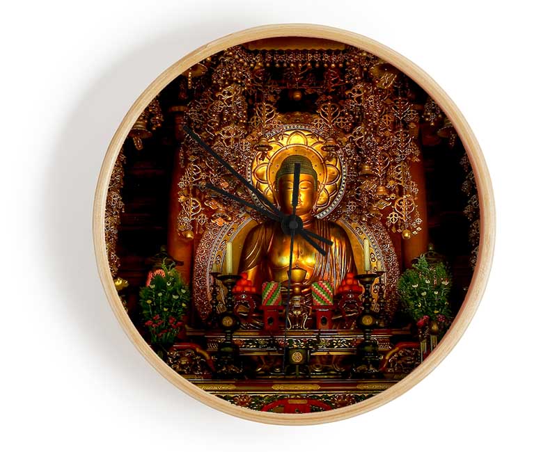 Golden Buddha Chion Japan Clock - Wallart-Direct UK